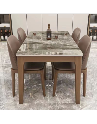 Italian Rock Slab Dining Table And Chairs Set Modern Dining Table