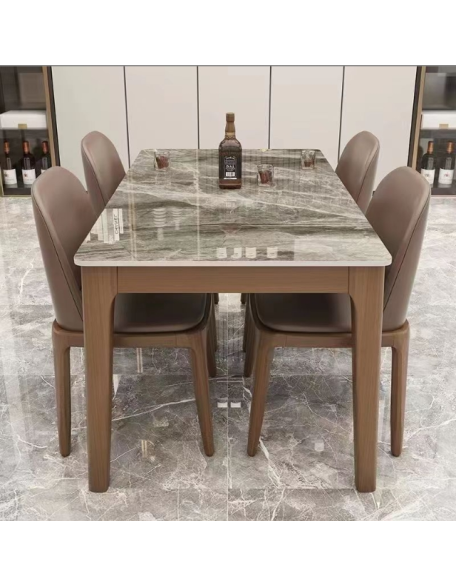 Italian Rock Slab Dining Table And Chairs Set Modern Dining Table