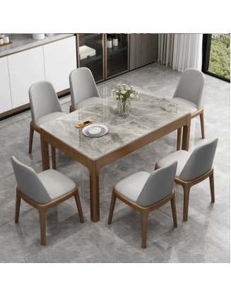 Italian Rock Slab Dining Table And Chairs Set Modern Dining Table