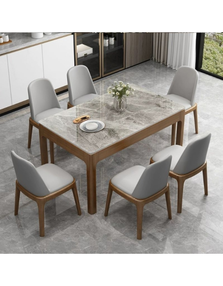 Italian Rock Slab Dining Table And Chairs Set Modern Dining Table