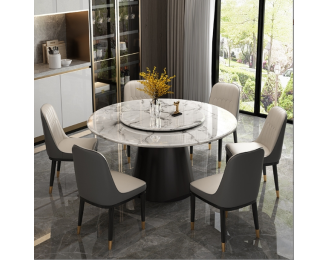 Modern simple dining table and chairs combination household light luxury marble dining table